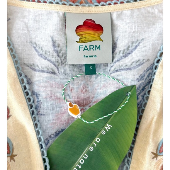 NWT Farm Rio Butter Yellow Boho Beauty Maxi Dress S NWT - Picture 11 of 13